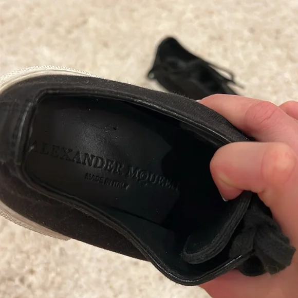 ALEXANDER MCQUEEN Canvas Sneakers leather tongue size 38 (women’s 8) - Picture 3 of 10